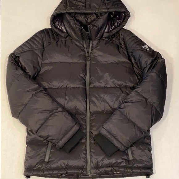 NEW GUESS Black Andrew Puffer Jacket - Picture 7 of 11